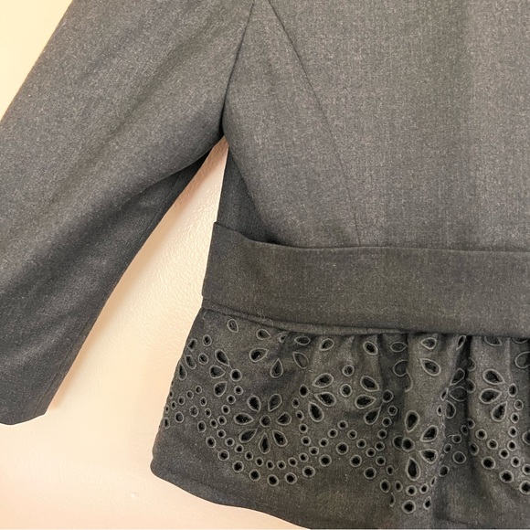 Rebecca Taylor Charcoal Laser Cut Jacket - Picture 7 of 10